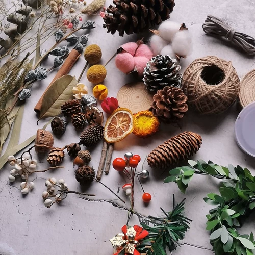 Рождественское цветочное кольцо декоративное ручное материал для материала из сосновой иглы деревянная чип