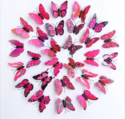 Красочная бабочка, магнитная имитация бабочки, трехмерная наклейка на стену, наклейка для украшения спальни, внутреннее и наружное украшение холодильника своими руками