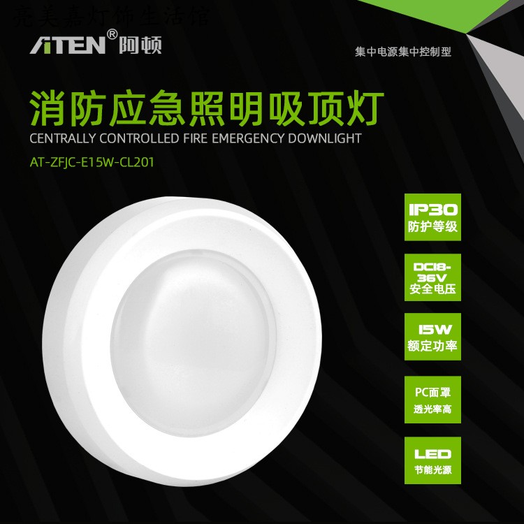 Aton centralized control of fire emergency lights Emergency ceiling lights Intelligent evacuation system Ceiling lights