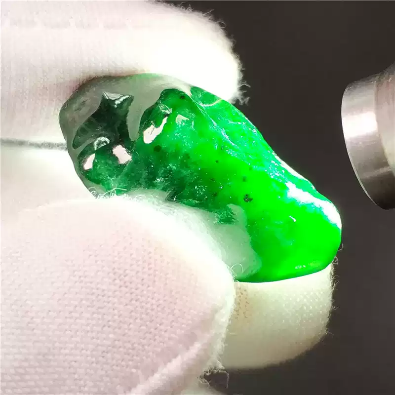 收藏级冰种帝王绿】缅甸天然翡翠原石A货开窗阳绿色料标本料-淘宝Taobao