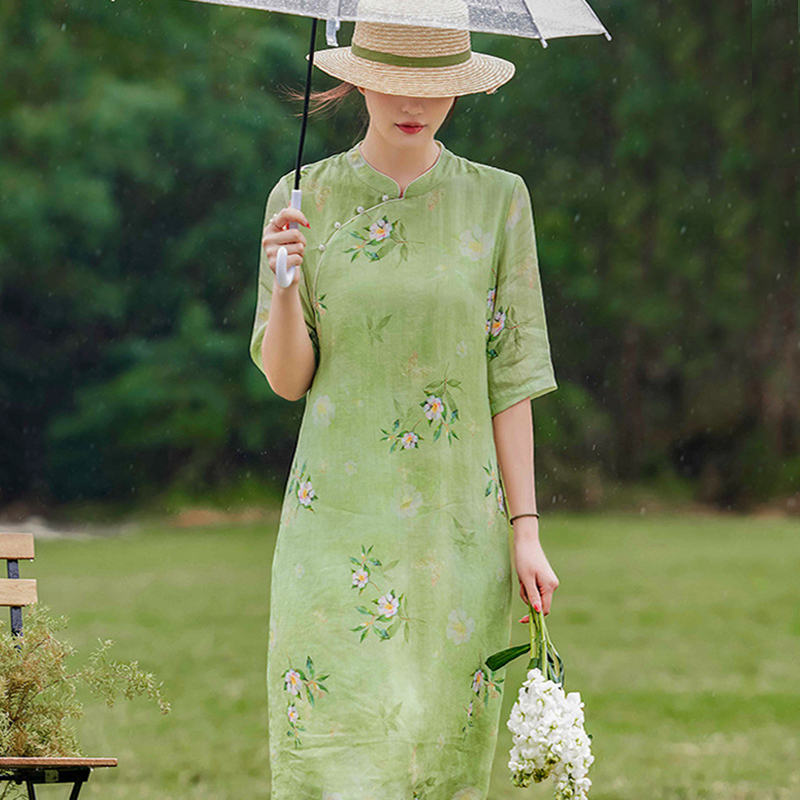 Winning the First Prize in One Fell Swoop, the College Entrance Examination Outfit, 2026 New Style, Motherly Elegance, Chinese Style, High-End Ramie Dress