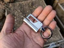 Creative Outdoor Lighter Personality Key Buckle Grinding Wheel Metal Kerosene Lighter Multifunction Key Button Lighter