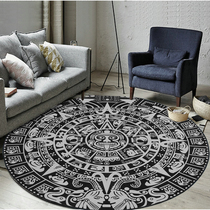 Round Carpet Washable Modern Black & White Maya Totem Computer Chair Cushion Swivel Chair Cushion Living-room Tea Table Carpet
