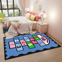 Nordic Children Cartoon Carpet Living Room Tea Table Bedroom Bedside Full Bunk Room Dancing Jump Rope Machine Washable Mat