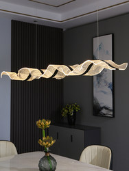 Sales Department Hotel Lobby Front Desk Bar Counter Lamp Long Strip Art Decoration Restaurant Galaxy Starry Sky Simple Streamer Chandelier