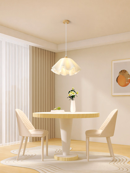 Flower Chandelier, Simple, Modern and Creative Designer Style ins Cream Style Smart Restaurant Bedroom Petal Wood Art Lamp