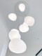 Large Chandelier for Duplex Living Room, Villa with High Ceilings, Long Chandelier for Stairs, Loft Minimalist Cream Style Creative Pebble Lamp