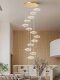 Staircase Chandelier Lotus Leaf Lamp for Open-Air Mezzanine Villa Loft Apartment Light Luxury Hollow Duplex Living Room Large Chandelier