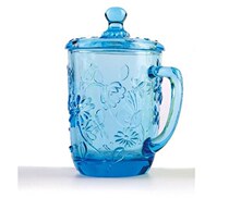 Flower blue sun water Mark cup with lid Zero limit cleaning tool Pure blue material Food grade