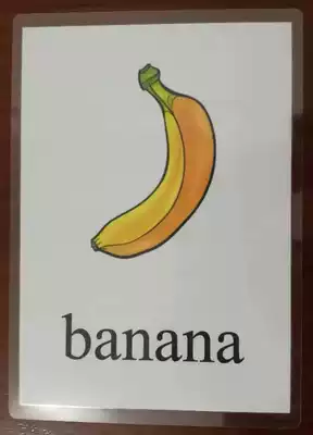 (Fruits, food, drinks, vegetables)Children's English vocabulary learning big card flash card scallop seal teacher teaching aid