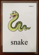 (Animal)Childrens English word learning big card game Flash card color map over plastic teacher teaching aid