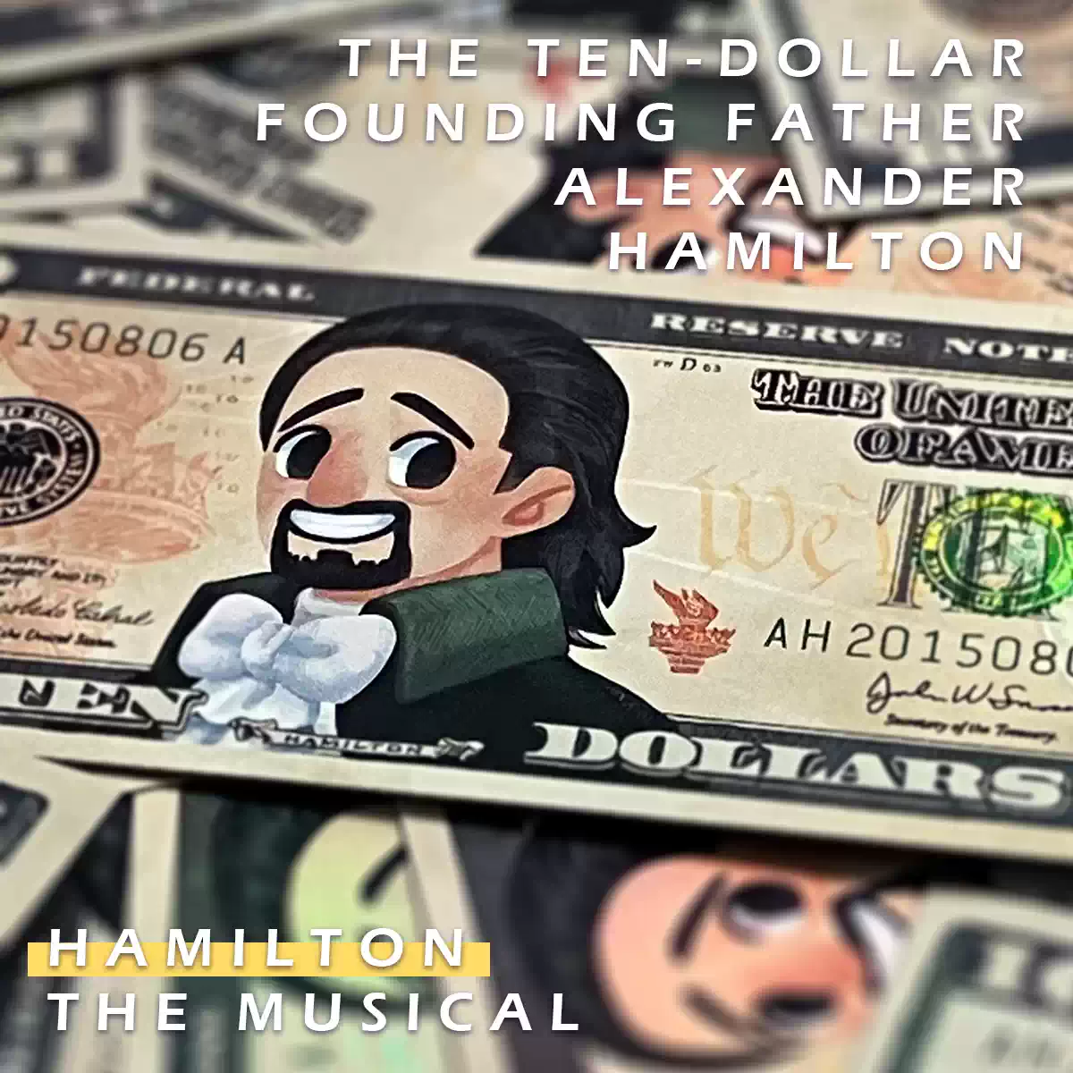 Ham】汉密尔顿10美元LMM国父美钞逆向镭射银书签同人纸片