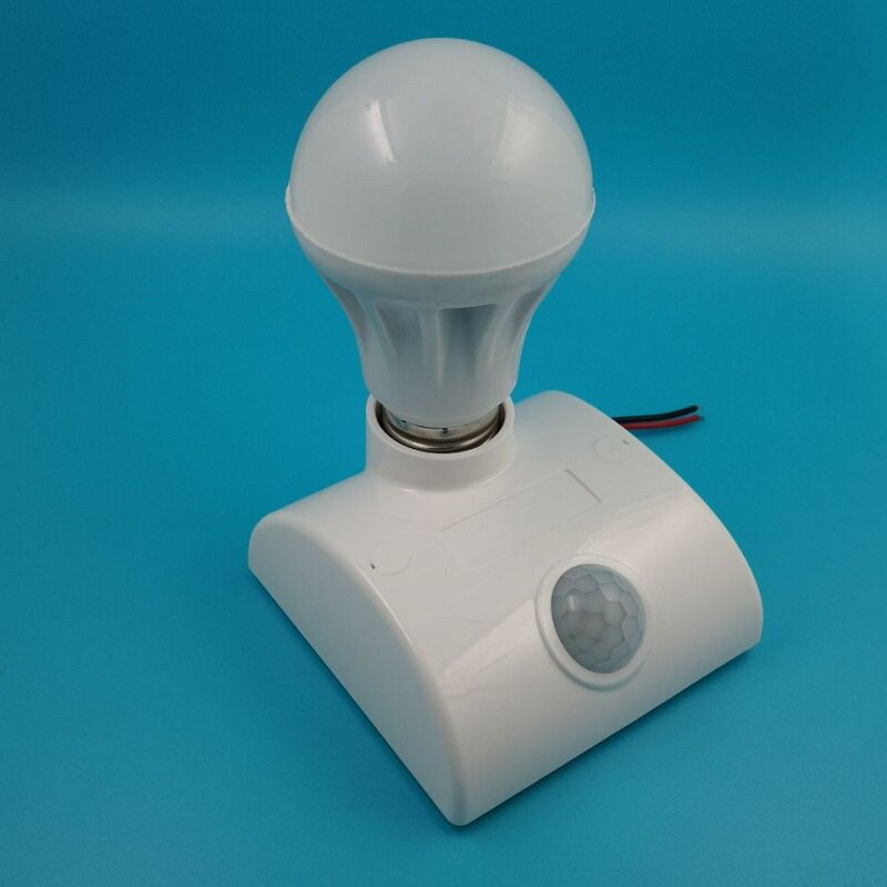 Adjustable human infrared induction lamp holder 220V-floor switch Jianglong electronic lamp holder 86 type E27 screw mouth
