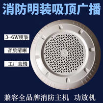 Open fire ceiling horn speaker with capacitor fire protection broadcast
