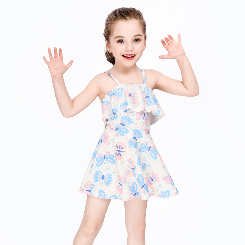 Children's swimsuit women's great children's new ins girl foreign air outlet swimsuit Tong Princess Two-style dress 2-year-old woman