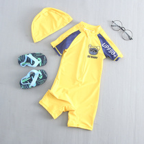 Childrens swimsuit one-piece boys baby boy spa medium boy Korean baby cute cartoon sunscreen surf swimsuit