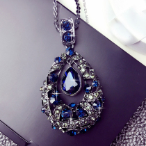 Allure water drop love fashion temperament Korean version of Korean pendant wild assembly jewelry Sweater chain long money chain woman