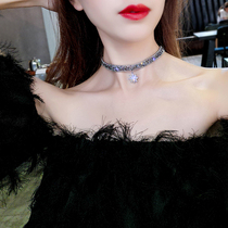 Ice flower pendant necklace Japan and South Korea net red short money chain Neck jewelry choker collar neck strap clavicle chain female