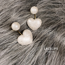 LACELIPS socialite temperament sponge Pearl Love earrings 2020 New Tide Korean temperament exaggerated earrings