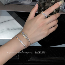 LACELIPS light luxury advanced sense new ins cold wind ring bracelet simple zircon niche design female tide
