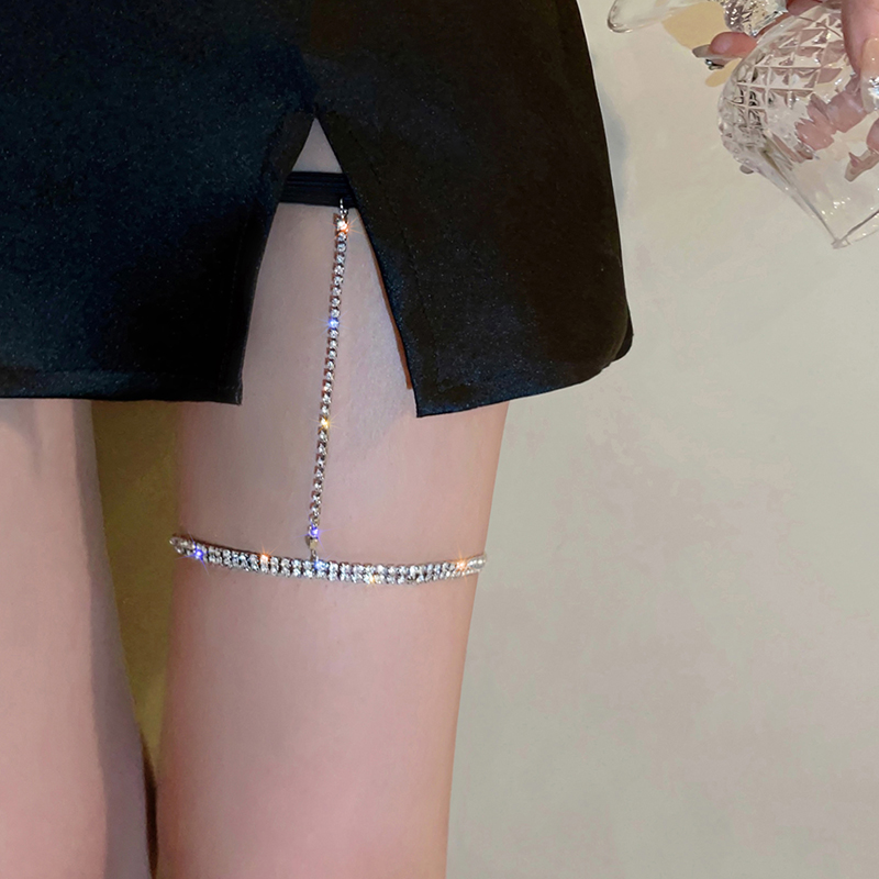 Sexy Leg Chain Multilayer Shiny Drill Flow Su Thigh Chain Sub Leg Accessories European and American Hot Sister Street Filming Accessories 100 Lap Body Chain-Taobao
