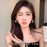 Серебряная металлическая серебряная игла, ретро серьги, серебро 925 пробы