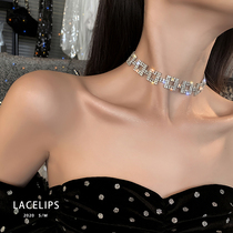 LACELIPS goddess style ~ light luxury Europe and America Super Flash rhinestone neck chain chocker choker female short necklace