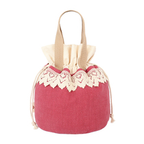 Fresh Daisy Bouquet Boxed Lunchbag Tricolour Patches Striped Handbag Makeup Bag Minimalist Casual Hand Carry Bag