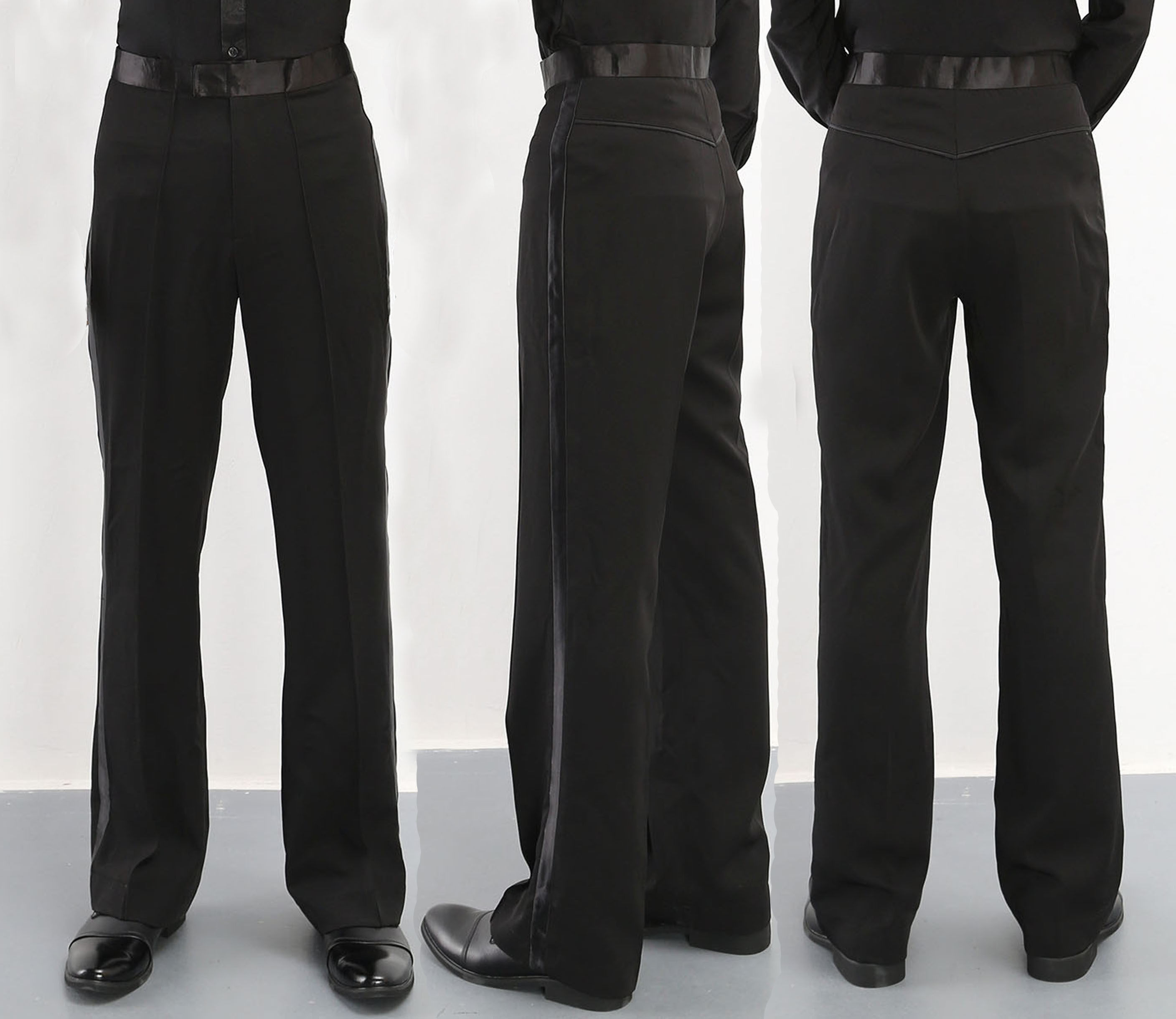 Men's full side pants Latin dance Square dance Ballroom dance Modern dance pants Dance pants Dance pants practice pants