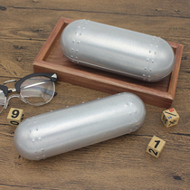 Glasses cases for men and women portable compression retro literary creative aluminum large ink box sun glasses myopia storage box