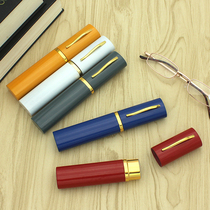 Clip small glasses case slender aluminum alloy lightweight compression pen holder old flower mirror case small portable pocket