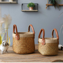 Pastoral series seaweed flower basket green plant flower pot flower pot gift storage basket home decoration