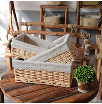 Willow set three storage baskets flower basket flower flower arrangement storage gift flower basket Wicker primary color storage basket