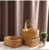 Hongxiang small flower basket original wood chip wooden handle flower pot set Flower basket succulent planting flower basket Fruit basket gift model basket