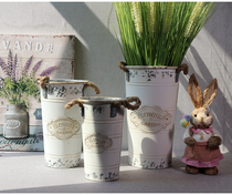 Iron gardening iron flower bucket flower arrangement storage decoration bucket American retro iron flower bucket flower arrangement shop decoration