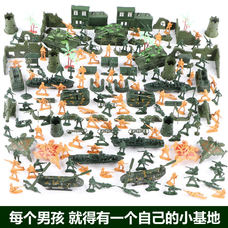 Children's military Little Soldier 2 war scene model toy set, war simulation army battle sand table entertainment