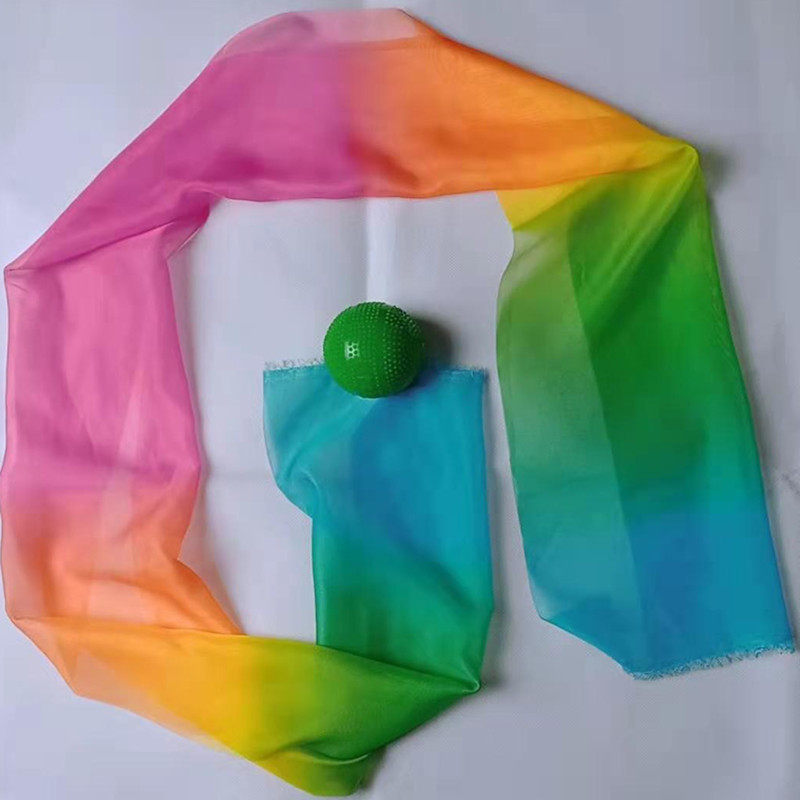 Silicone soft ball green orange red 6 cm with particle tied yarn soft ball long thick plastic ball