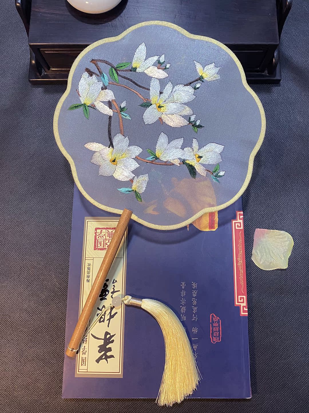 Tuan Fan Chinese Embroidery Ancient Fan Women's Hanfu Chinese Style Cheongsam Ancient Costume Children Adult Summer Dance Fan