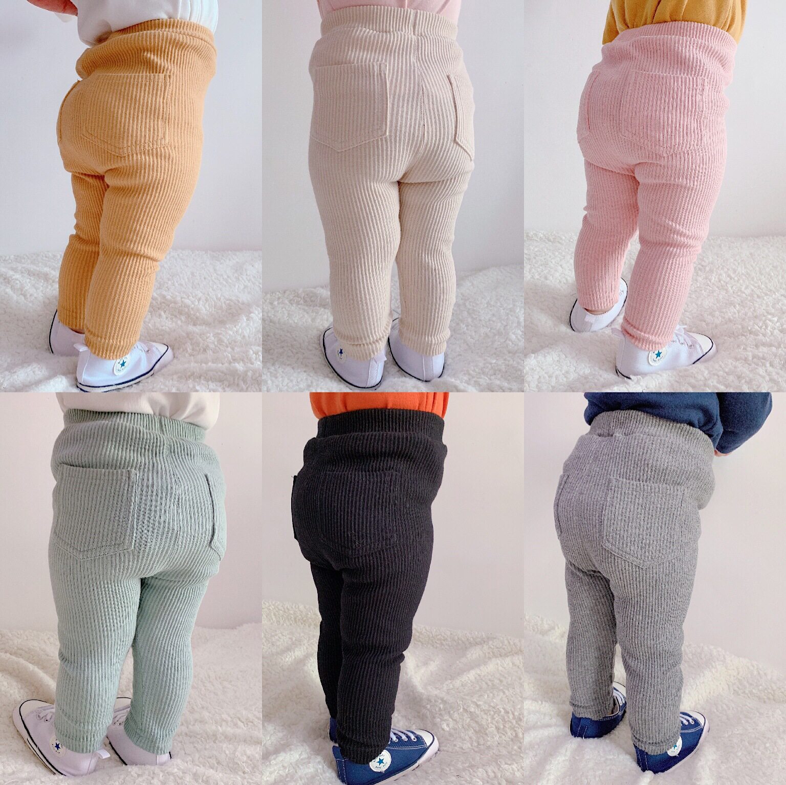 Girl baby big butt leggings plus thin velvet autumn and winter baby high waist belly protection big PP pants open file pure cotton elastic