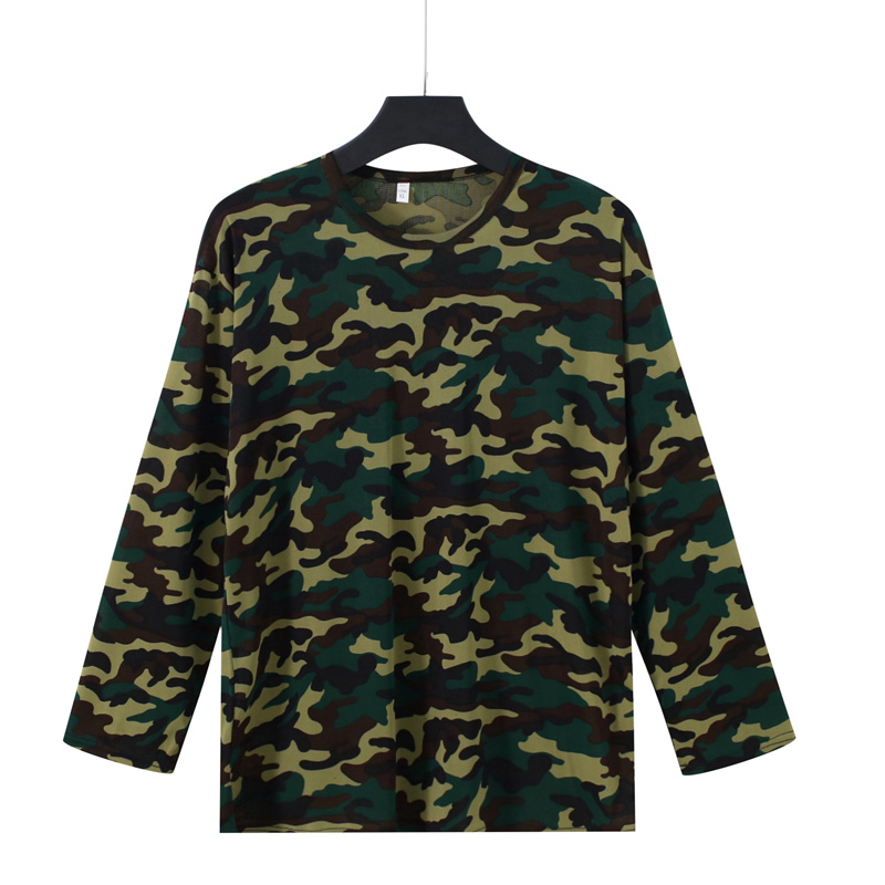 Summer men's long-sleeved sunscreen clothing camouflage loose outdoor ice silk fishing sunscreen clothing men's ultra-thin breathable training clothing
