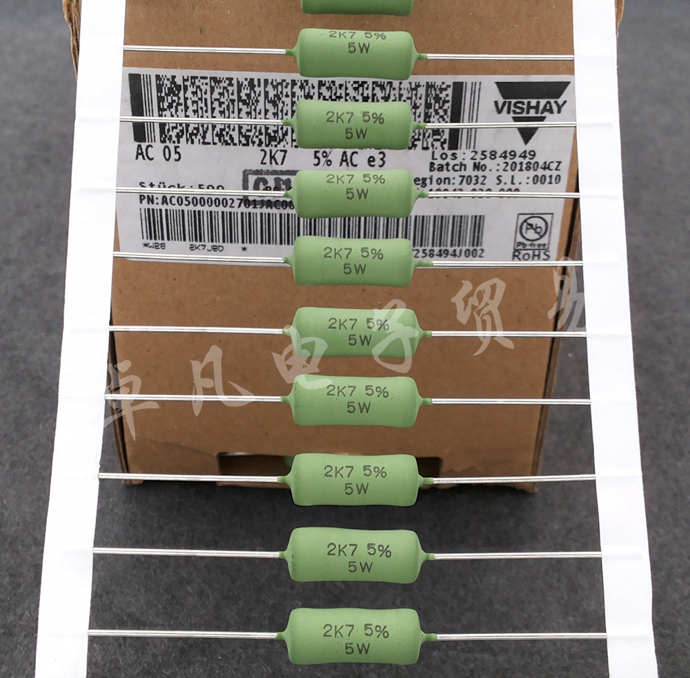 Czech VISHAY 2 7K 5W AC05 Philips 2K7 Wirewound Resistor 5%