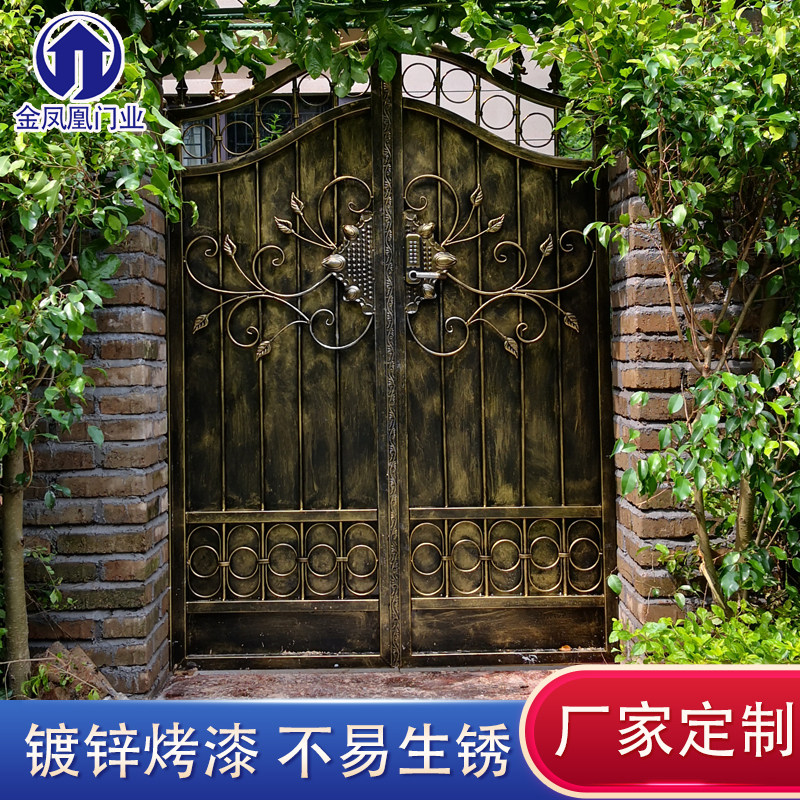 Iron courtyard door European-style outdoor sealing plate villa door into the home double door country door into the home single door custom