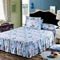 Màu trắng tinh khiết giường bông bedspread lanh váy một mảnh giường vua 200x220cm2x2.2m giường hai mét rộng bông - Váy Petti drap giường có viền