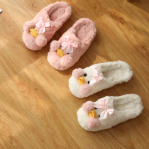 Cotton slippers women autumn and winter cartoon plus velvet padded cute soft bottom indoor non-slip bag with plush winter home slippers