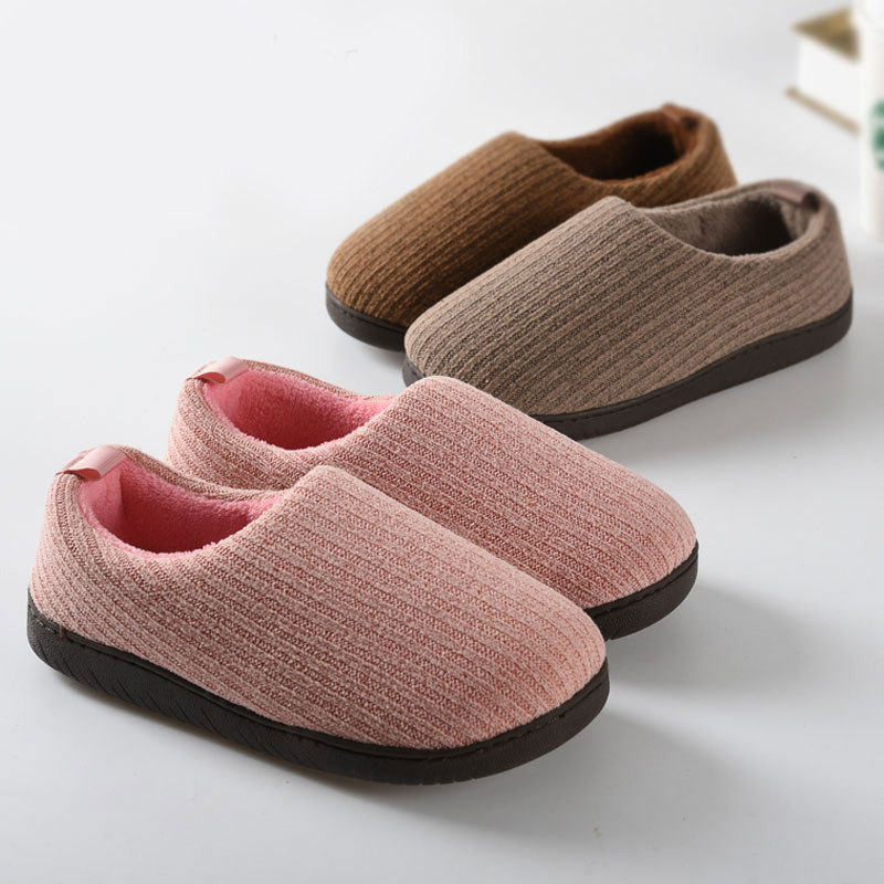 Cotton Slippers Women Autumn Winter Thick Bottom Home Slippers Bag Heel Thickened Large Size Slippers Male Wedding Slippers Couple Moon Shoes