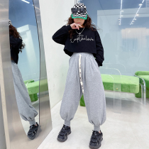 Childrens Clothing Light Cage Pants Suit Foreign Air Girls Spring Clothing 2022 New CUHK Children Short blouses Fashion Two sets