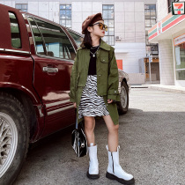 Girls mid-length windbreaker 2023 spring new belt jacket childrens British style fashionable vest trendy childrens suit