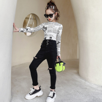 Girls Set 2021 New Big Girl Korean Slim Fashion Fashion Dress Spring and Autumn Dadong foreign-style two-piece set