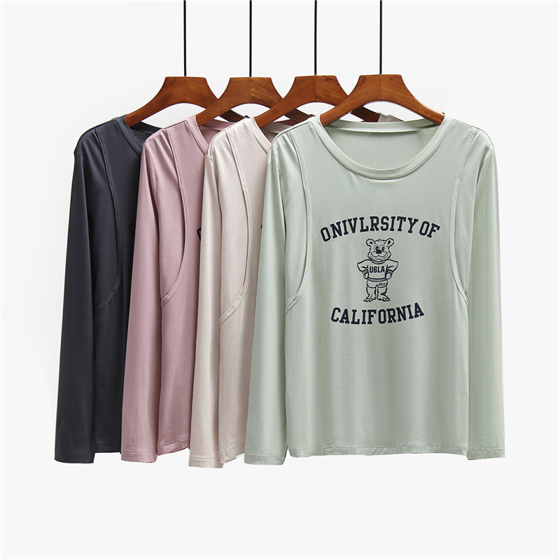 Long sleeve lactating clothes spring single-piece Chauma postpartum Breast-fed Breast clothes Breastfeeding Clothes pregnant women T-shirts out of the hospital clothes