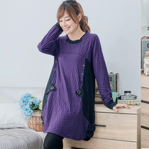 Fashion breast-feeding autumn wear hot mother breast-feeding clothes out womens temperament breast-feeding dress long sleeve thin size